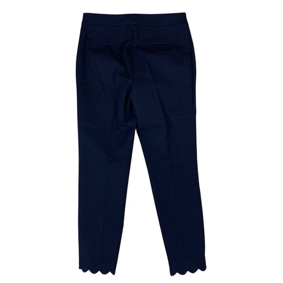 Talbots Chatham Navy Ankle Pants Scallop Hem Tailored Work Trousers 4 Classic - Picture 5 of 8